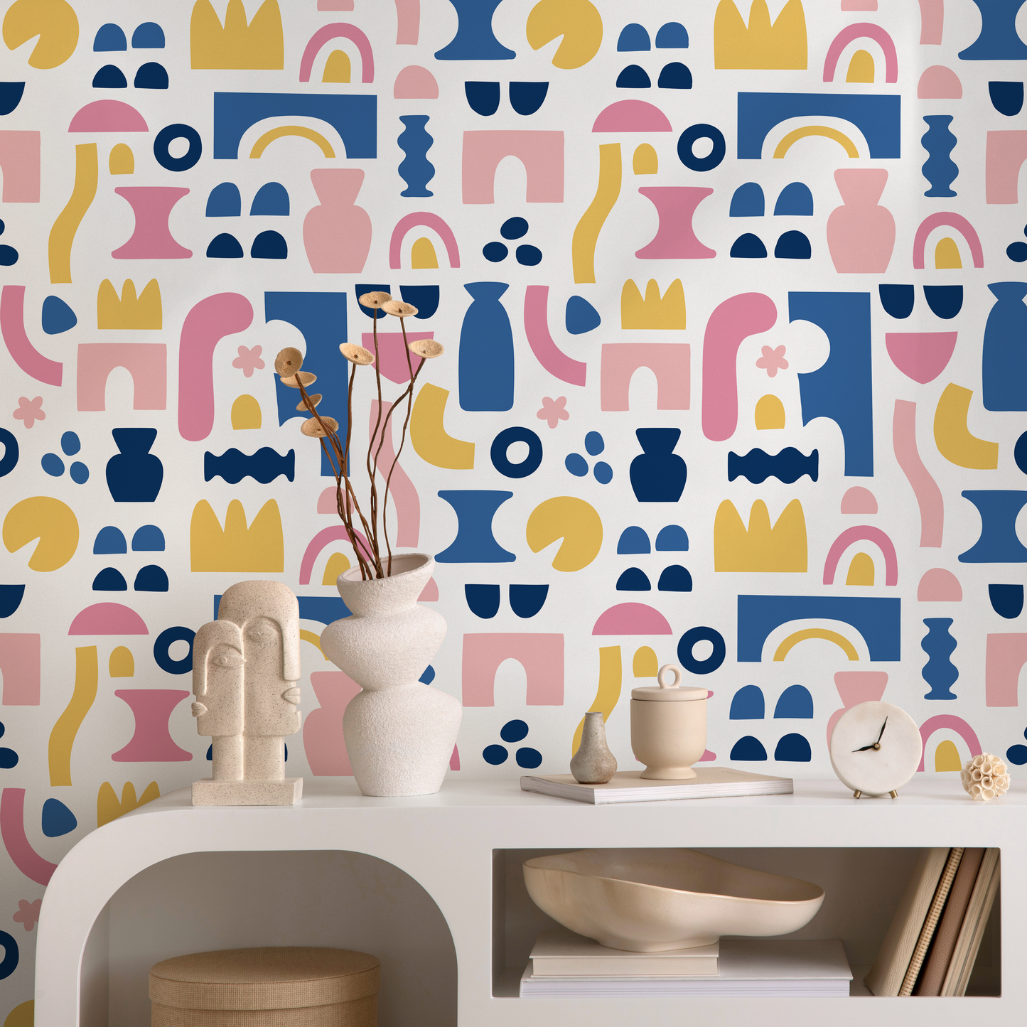 Wall Decor Wallpaper Peel and Stick Wallpaper Removable Wallpaper Home Decor Wall Art Room Decor / Abstract Shapes Wallpaper - B760