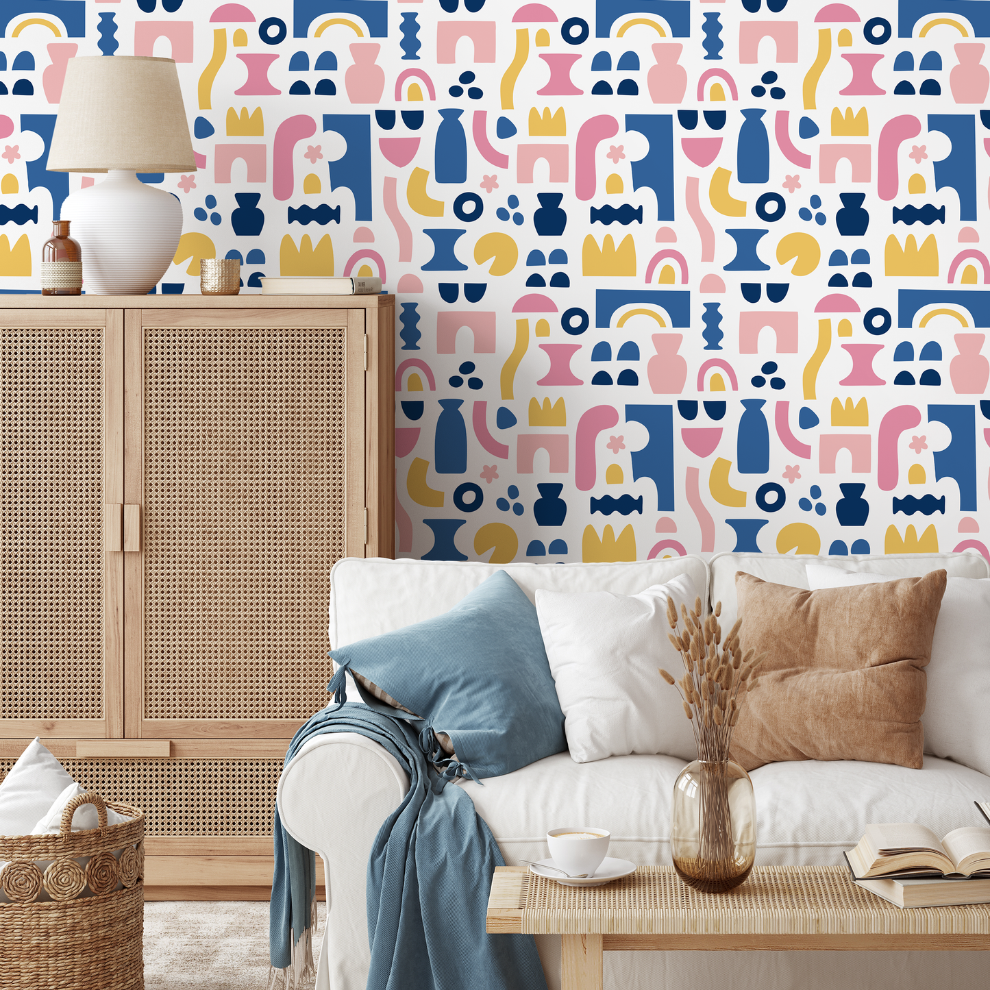 Wall Decor Wallpaper Peel and Stick Wallpaper Removable Wallpaper Home Decor Wall Art Room Decor / Abstract Shapes Wallpaper - B760