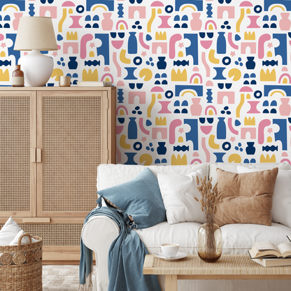 Wall Decor Wallpaper Peel and Stick Wallpaper Removable Wallpaper Home Decor Wall Art Room Decor / Abstract Shapes Wallpaper - B760