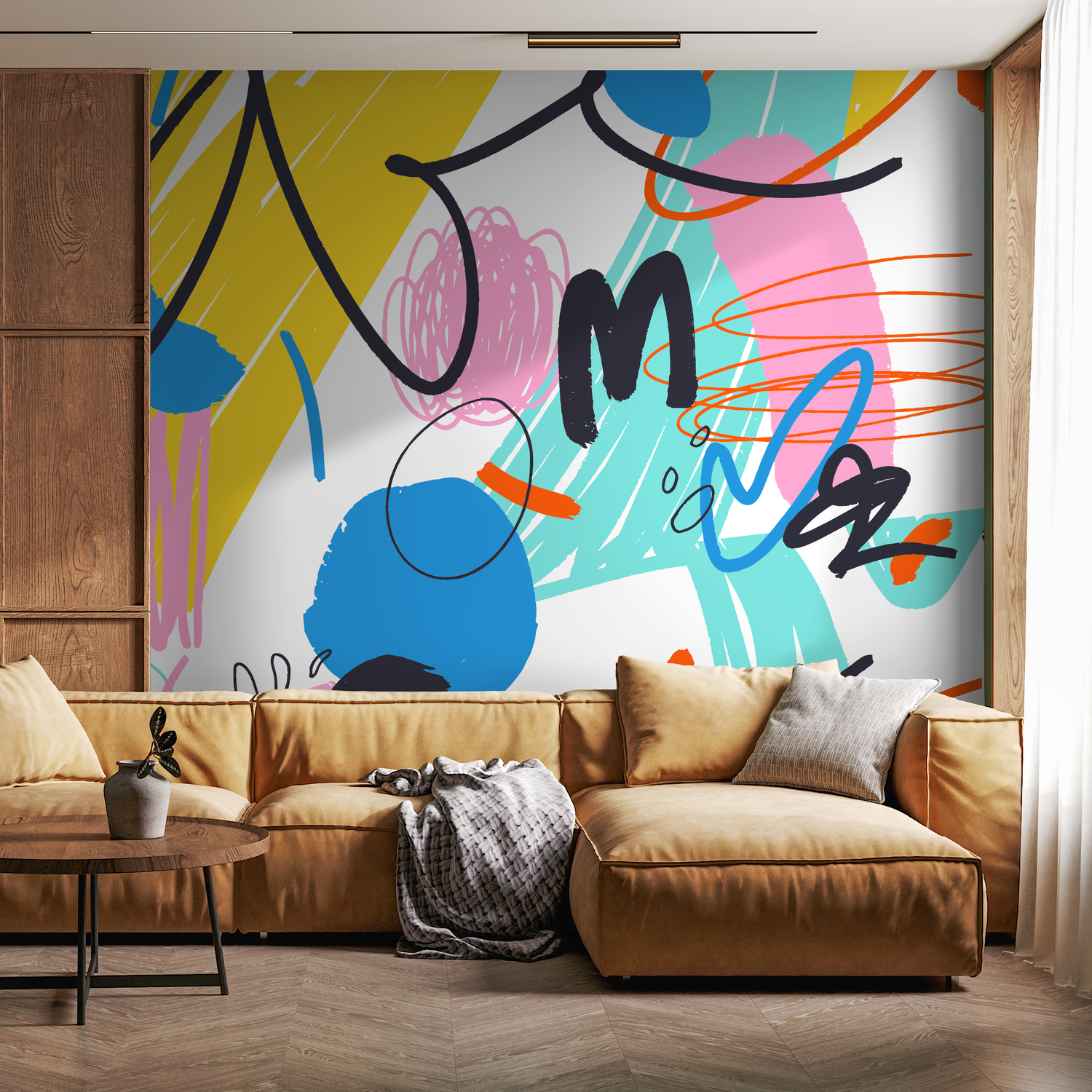 Wallpaper Peel and Stick Wallpaper Removable Wallpaper Home Decor Wall Art Wall Decor Room Decor / Colorful Abstract Mural Wallpaper - B867