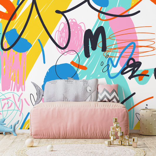 Wallpaper Peel and Stick Wallpaper Removable Wallpaper Home Decor Wall Art Wall Decor Room Decor / Colorful Abstract Mural Wallpaper - B867