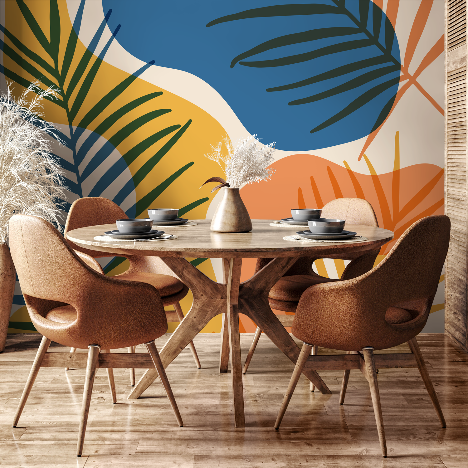Papel pintado autoadhesivo de acuarela tropical, papel tapiz extraíble, papel tapiz tropical, papel tapiz mural de acuarela despegable y pegable - B959