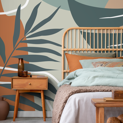 Tropical Abstract Mural Wallpaper Peel and Stick and Traditional Wallpaper - B961