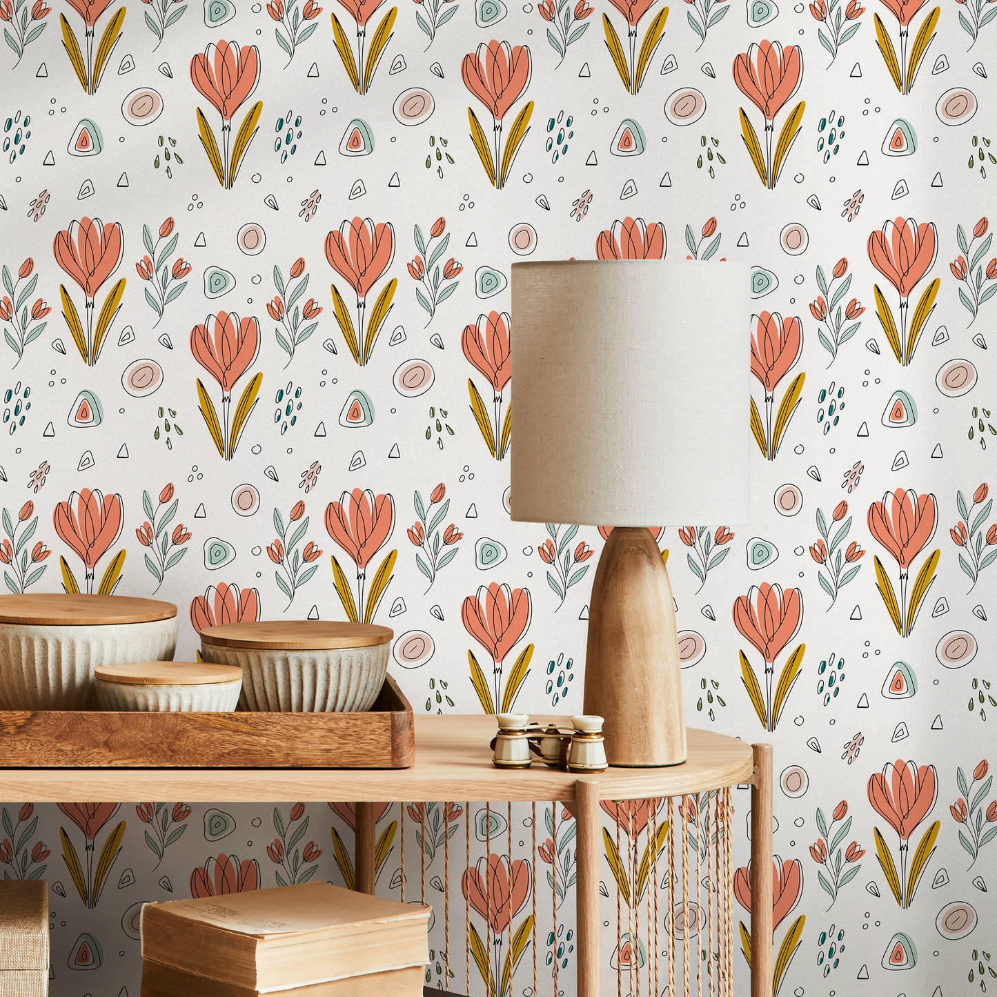 Removable Wallpaper, Scandinavian Wallpaper, Temporary Wallpaper, Minimalistic Wallpaper, Peel and Stick Wallpaper, Wall Paper, Boho -C033