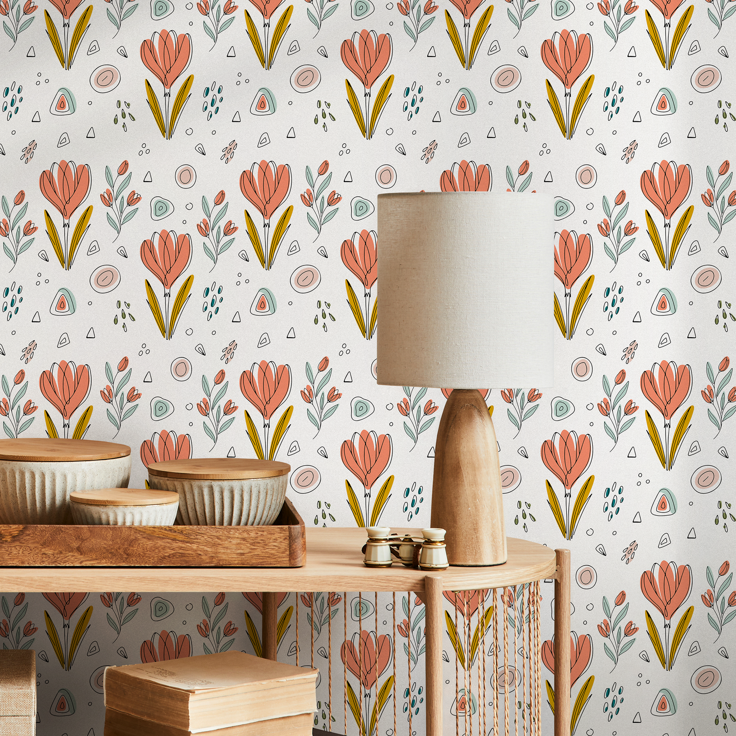 Papier peint amovible, papier peint scandinave, papier peint temporaire, papier peint minimaliste, papier peint autocollant, papier peint bohème -C033