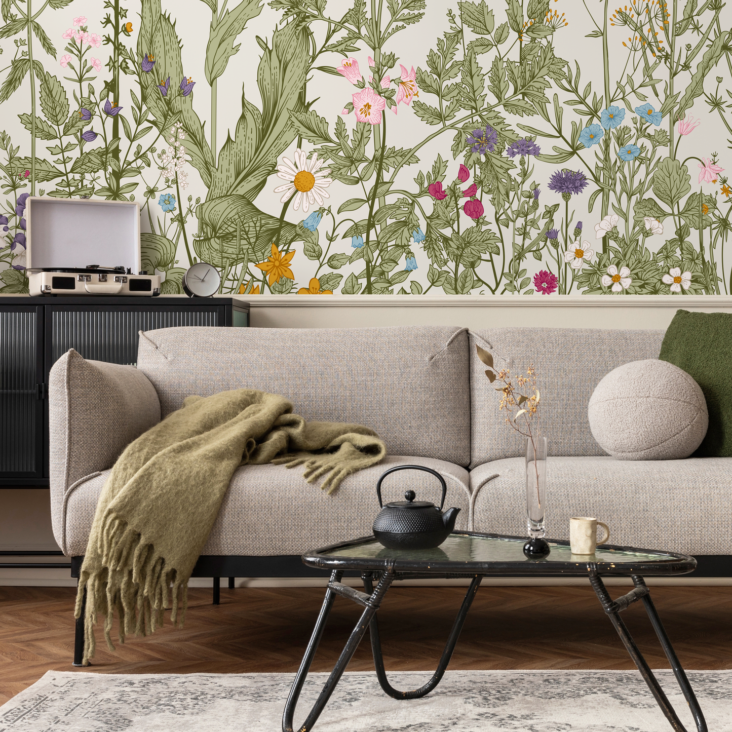 Wallpaper Peel and Stick Wallpaper Removable Wallpaper Home Decor Wall Art Wall Decor Room Decor /  Botanical Floral Wallpaper - C038