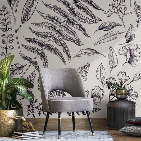 Removable Wallpaper, Boho Wall Mural, Peel and Stick Wallpaper, Removable Wallpaper, Wall Paper Removable, Tropical Wallpaper - C041