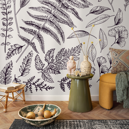 Removable Wallpaper, Boho Wall Mural, Peel and Stick Wallpaper, Removable Wallpaper, Wall Paper Removable, Tropical Wallpaper - C041