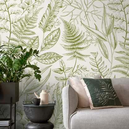 Removable Wallpaper Peel and Stick Wallpaper Wall Paper Wall Mural - Vintage Floral Wallpaper  - C043