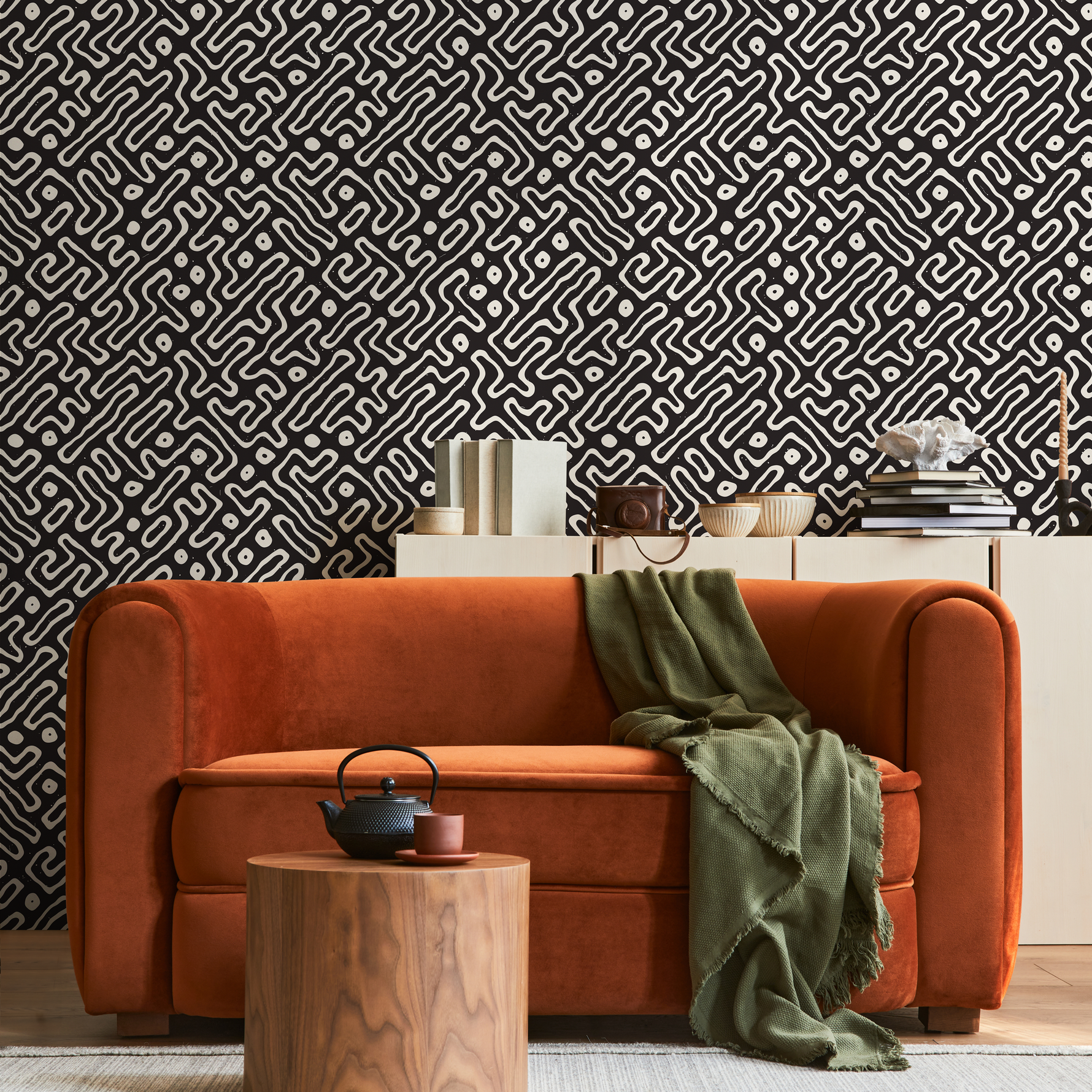 Removable Wallpaper Peel and Stick Wallpaper Wall Paper Wall Mural - Black and White Minimal Wallpaper - C045 - ONDECOR.COM