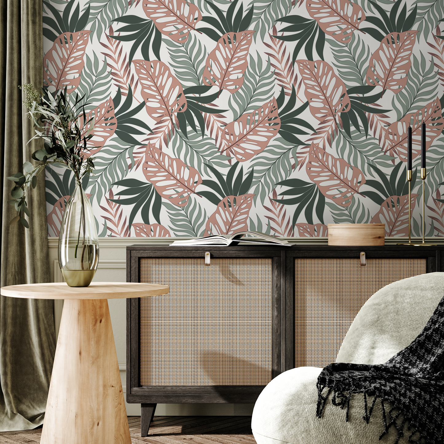 Wallpaper Peel and Stick Wallpaper Removable Wallpaper Home Decor Wall Art Wall Decor Room Decor / Tropical Monstera Leaf - C057