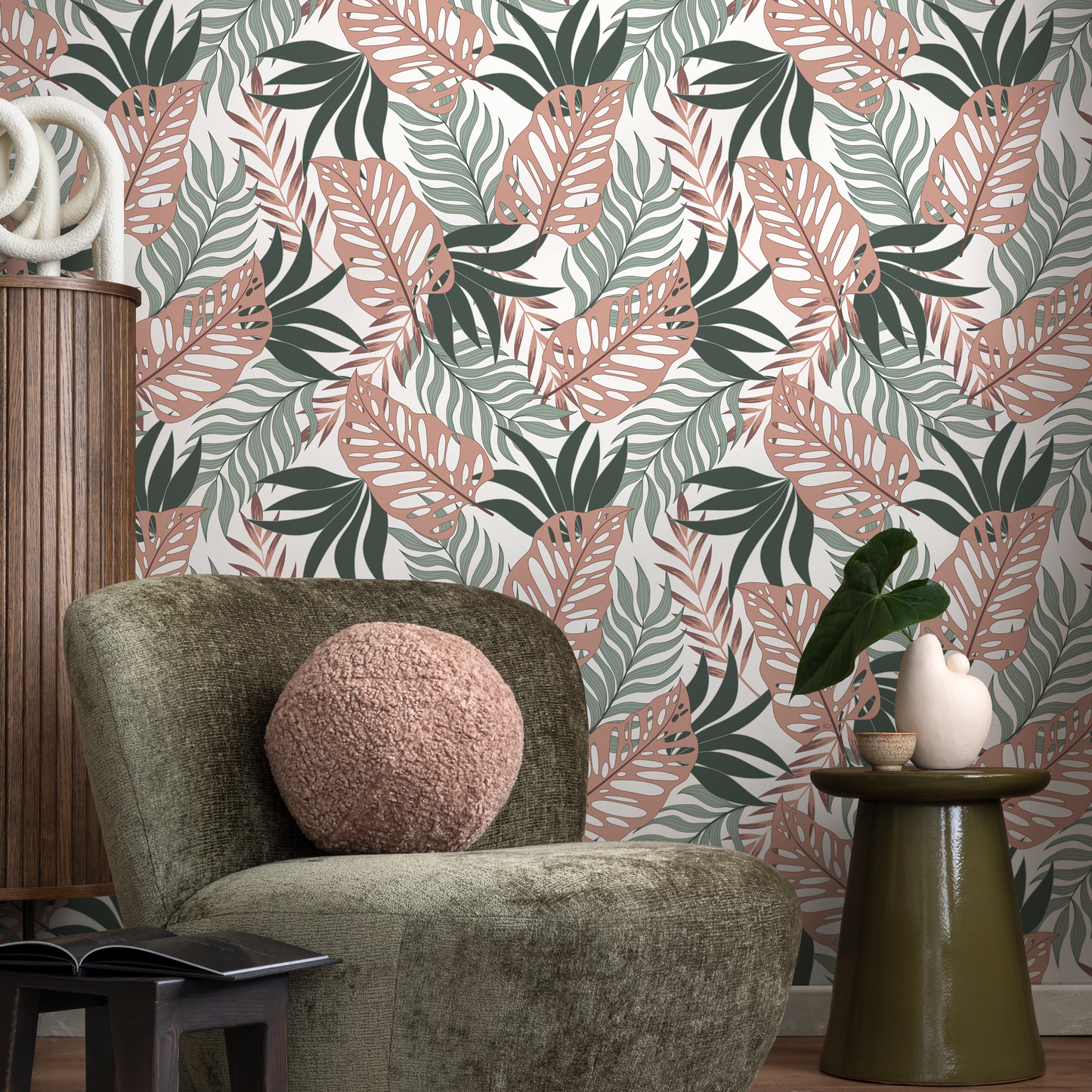 Wallpaper Peel and Stick Wallpaper Removable Wallpaper Home Decor Wall Art Wall Decor Room Decor / Tropical Monstera Leaf - C057