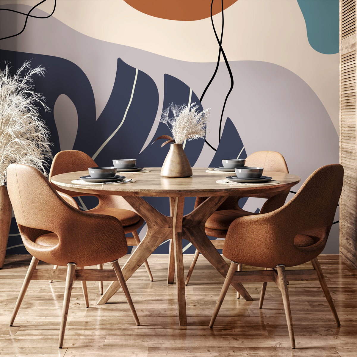 Removable Wallpaper Peel and Stick Wallpaper Wall Paper Wall Mural - Contemporary Non-Metallic Leaves Wallpaper - C058 - ONDECOR.COM