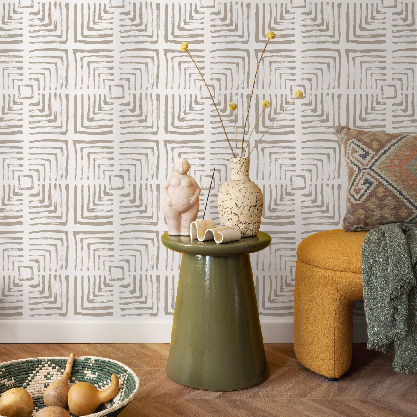 Removable Wallpaper Scandinavian Wallpaper Temporary Wallpaper Vintage Wallpaper Peel and Stick Wallpaper Wall Paper Boho - C068