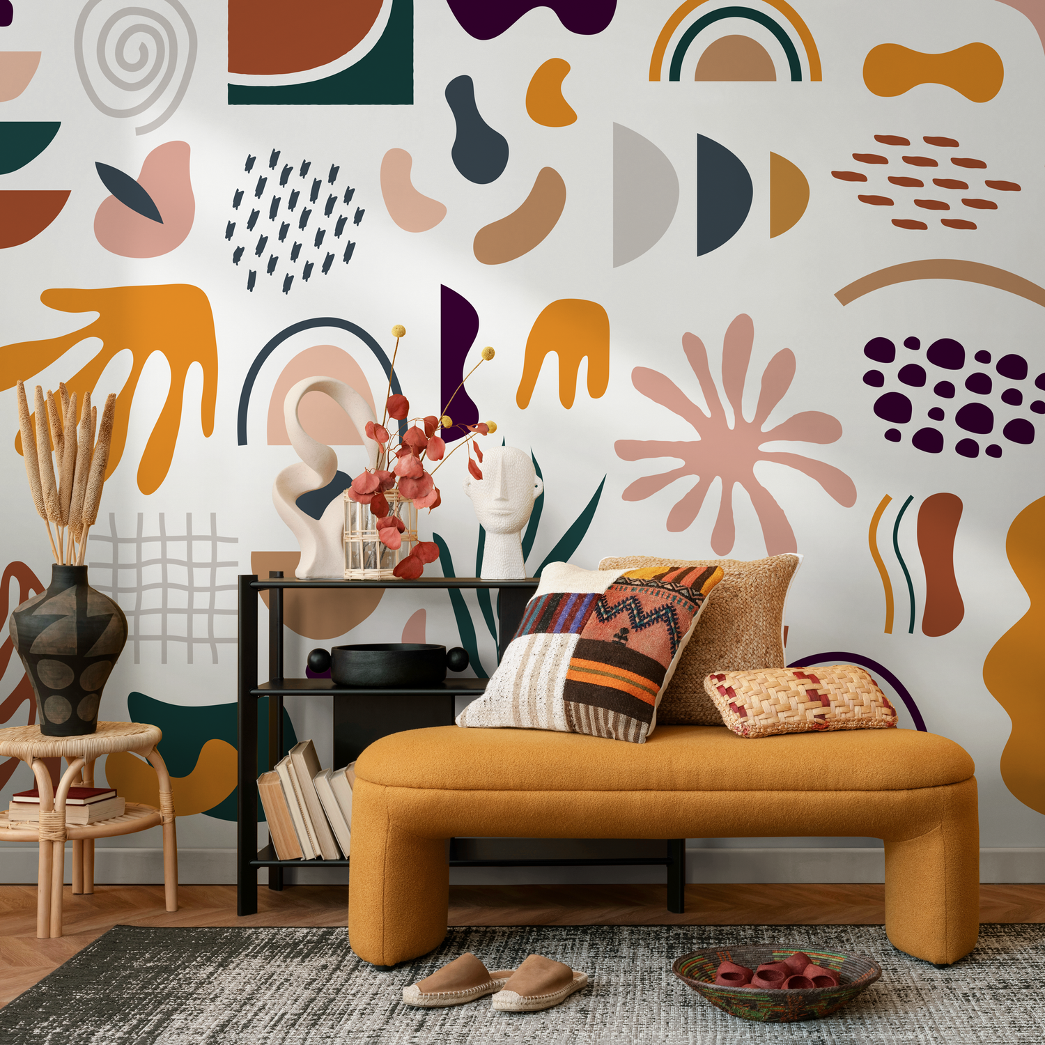 Removable Wallpaper Peel and Stick Wallpaper Wall Paper Wall Mural - Abstract Pop Wallpaper  - C069 - ONDECOR.COM