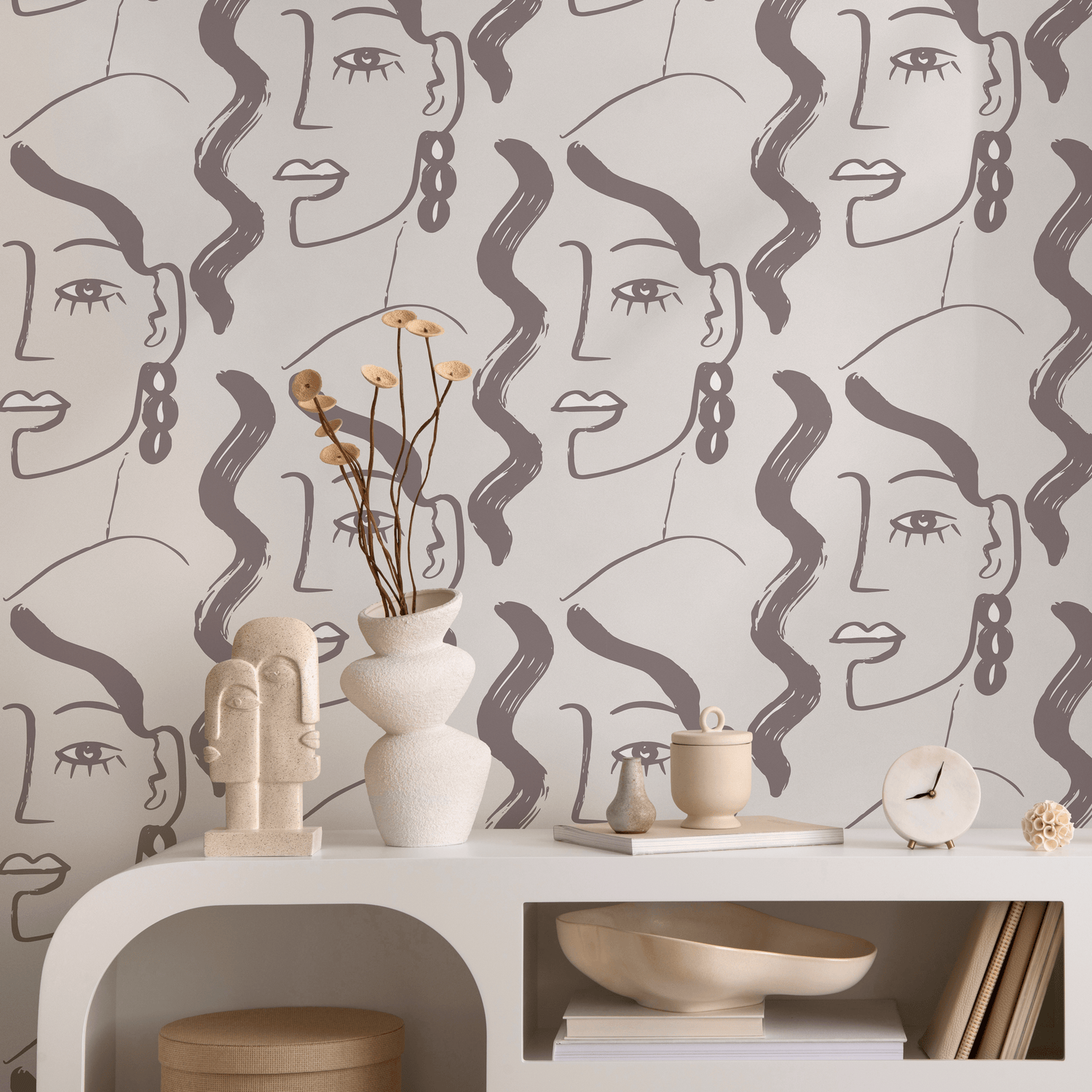 Removable Wallpaper, Scandinavian Wallpaper, Temporary Wallpaper, Minimalistic Wallpaper, Peel and Stick Wallpaper, Leaf Wallpaper - C093