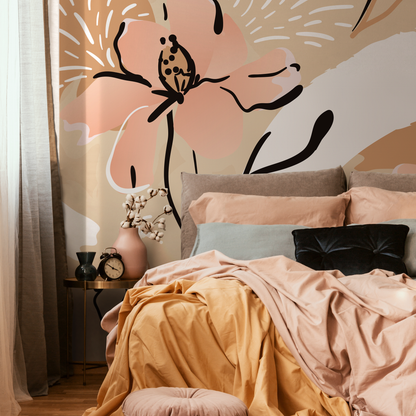 Removable Wallpaper Scandinavian Wallpaper Abstract Wallpaper Peel and Stick Wallpaper Wall Paper Tropical Leaves- C122