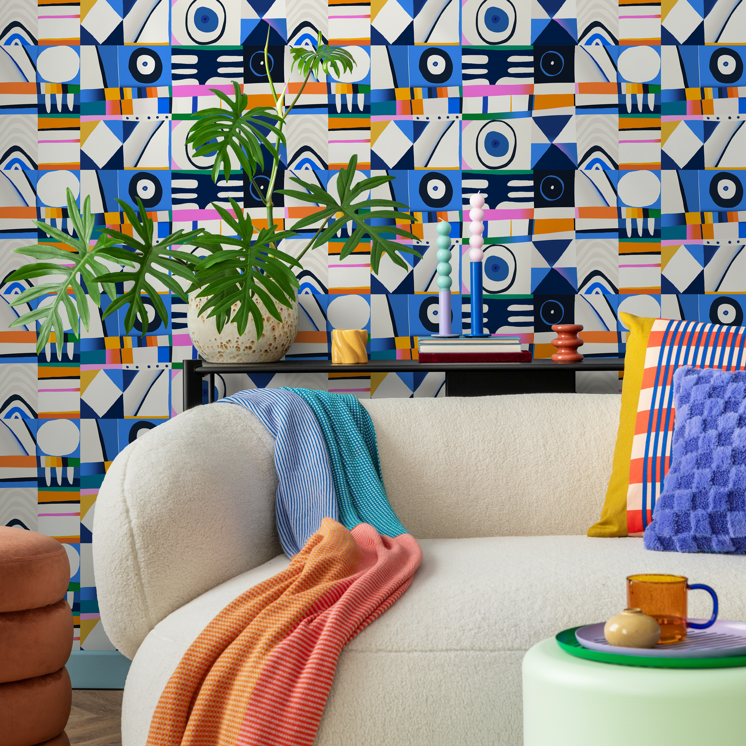 Wallpaper Removable Wallpaper Peel and Stick Wallpaper Wall Decor Home Decor Wall Art Room Decor / Colorful Abstract Wallpaper - C142