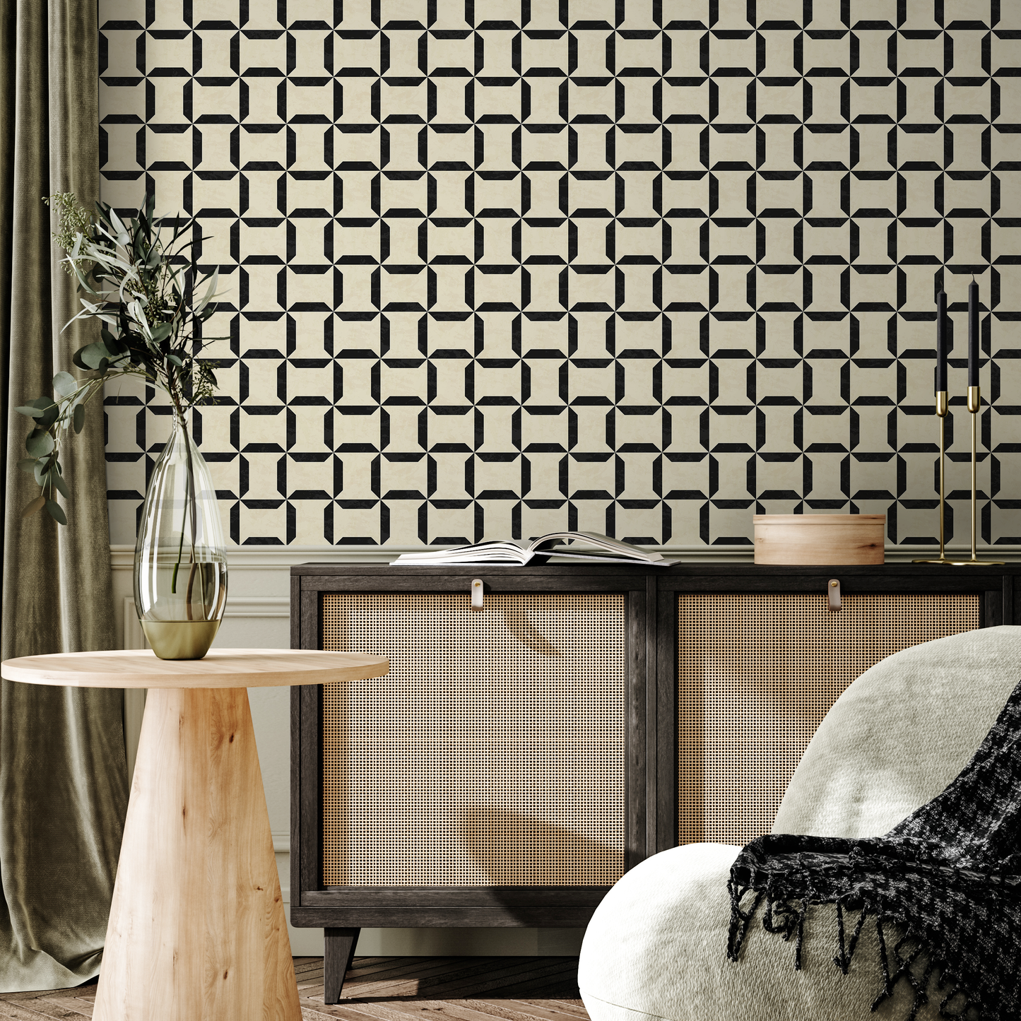 Removable Wallpaper Peel and Stick Wallpaper Wall Paper Wall Mural - Geometric Triangles Wallpaper - C158