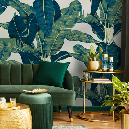 Tropical Banana Leaf Wallpaper Peel and Stick and Traditional Wallpaper - C160