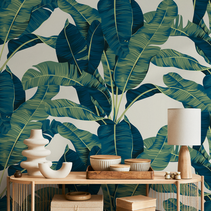 Tropical Banana Leaf Wallpaper Peel and Stick and Traditional Wallpaper - C160