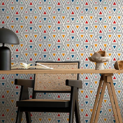 Removable Wallpaper Peel and Stick Wallpaper Wall Paper Wall Mural - Geometric Triangles Wallpaper - C177