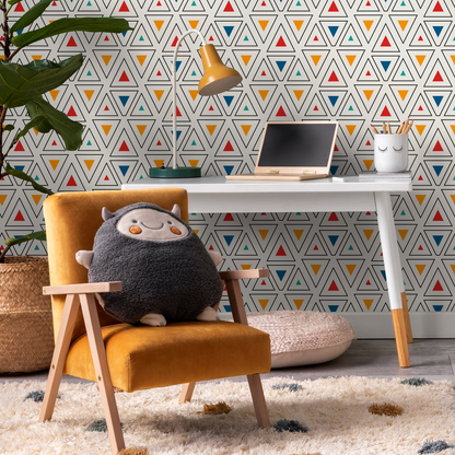 Removable Wallpaper Peel and Stick Wallpaper Wall Paper Wall Mural - Geometric Triangles Wallpaper - C177