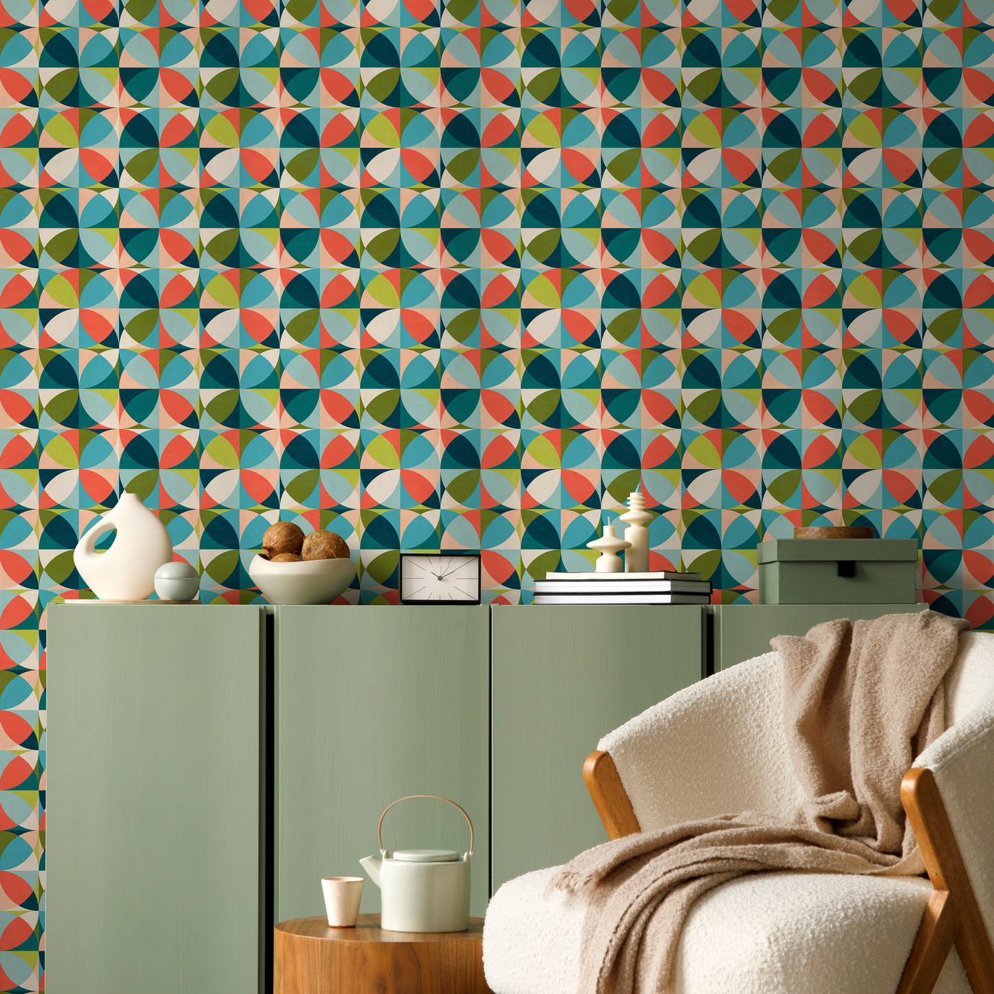 Removable Wallpaper Peel and Stick Wallpaper Wall Paper Wall Mural - Geometric Triangles Wallpaper - C192