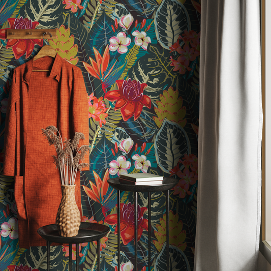 Colorul Botanical Leaf Wallpaper Peel and Stick and Traditional Wallpaper - C206