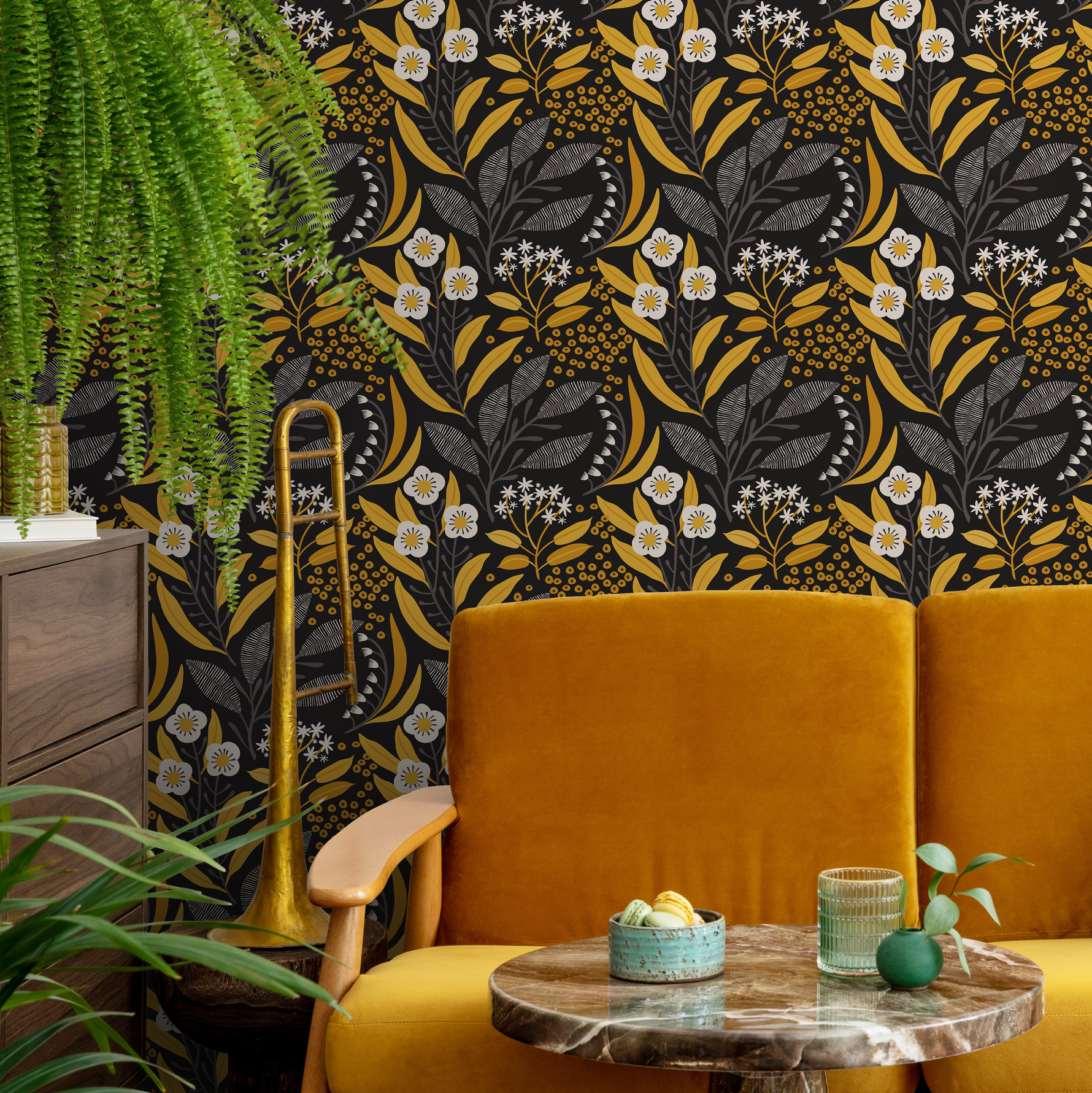 Flower Wallpaper - Removable Wallpaper Peel and Stick Wallpaper Wall Paper Wall Mural - C229 - ONDECOR.COM
