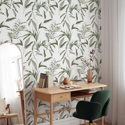 Wallpaper Peel and Stick Wallpaper Removable Wallpaper Home Decor WallArt Wall Decor Room Decor / Tropical Botanical Leaves Wallpaper - C271