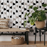 Removable Wallpaper Peel and Stick Wallpaper Wall Paper Wall Mural - Geometric Black and White Wallpaper - C301 - ONDECOR.COM