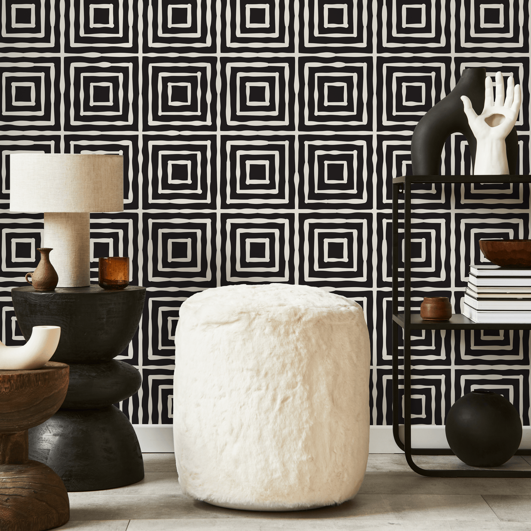Wallpaper Peel and Stick Wallpaper Removable Wallpaper Home Decor Wall Art Wall Decor Room Decor / Black Geometric Wallpaper - C315 - ONDECOR.COM