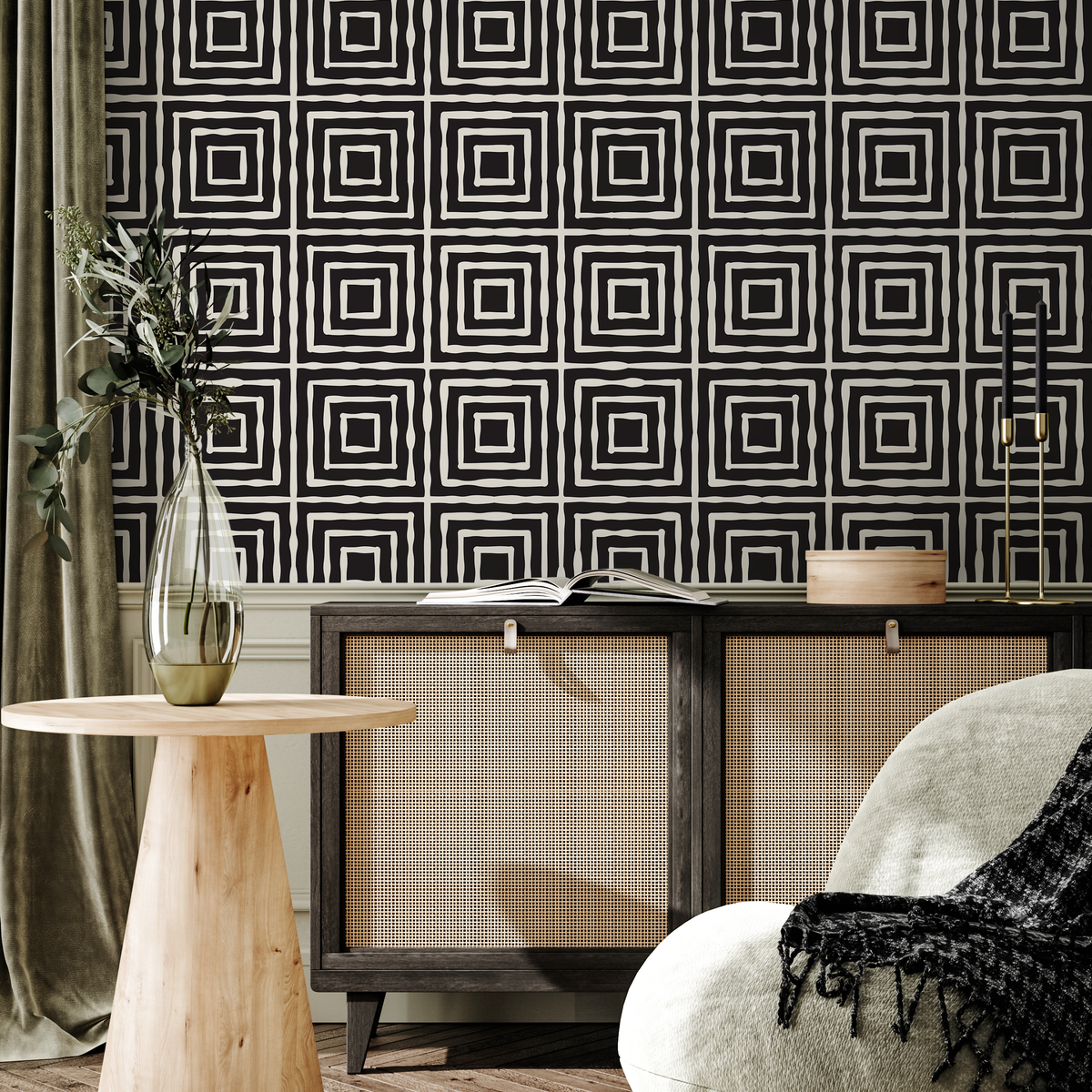 Wallpaper Peel and Stick Wallpaper Removable Wallpaper Home Decor Wall Art Wall Decor Room Decor / Black Geometric Wallpaper - C315 - ONDECOR.COM