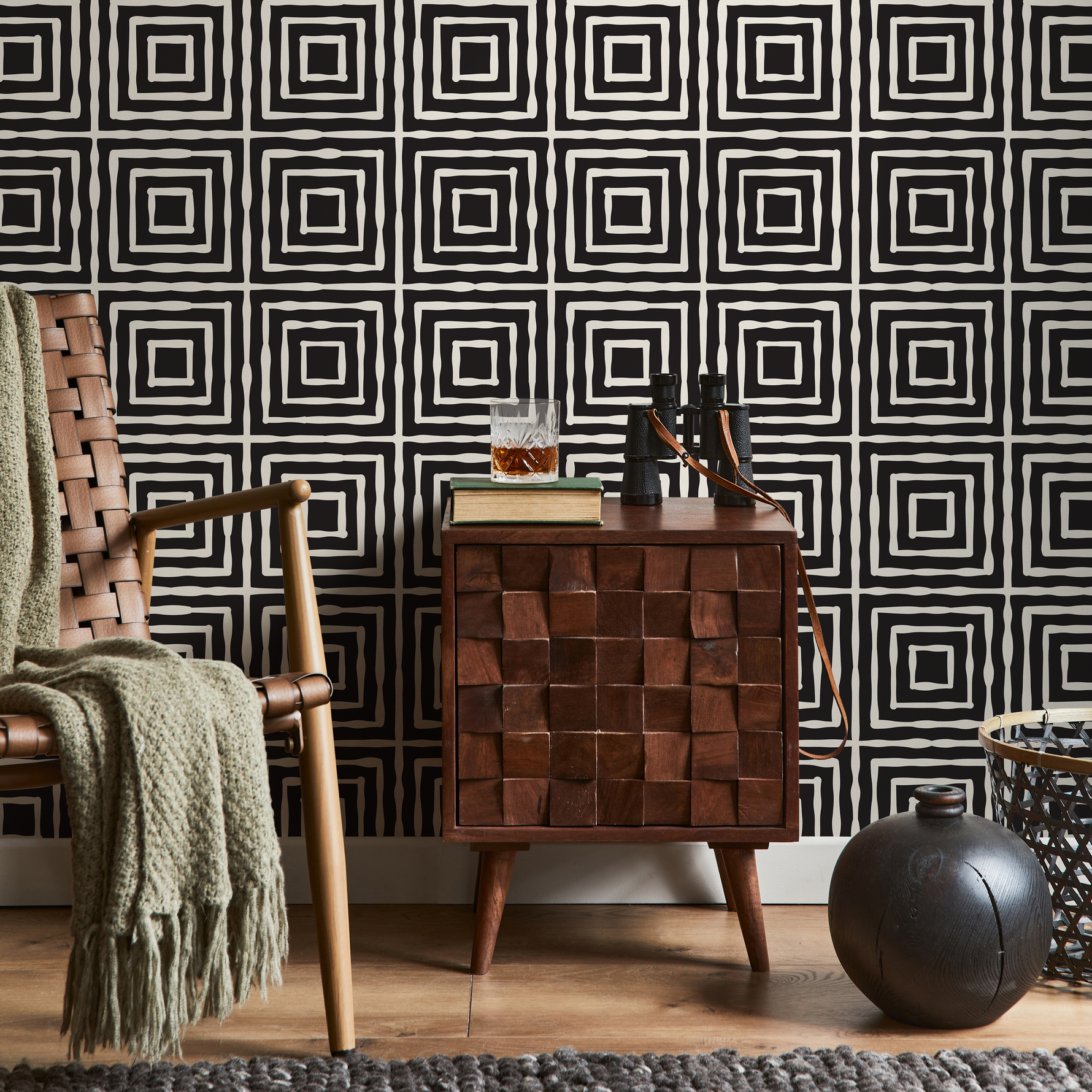Wallpaper Peel and Stick Wallpaper Removable Wallpaper Home Decor Wall Art Wall Decor Room Decor / Black Geometric Wallpaper - C315 - ONDECOR.COM