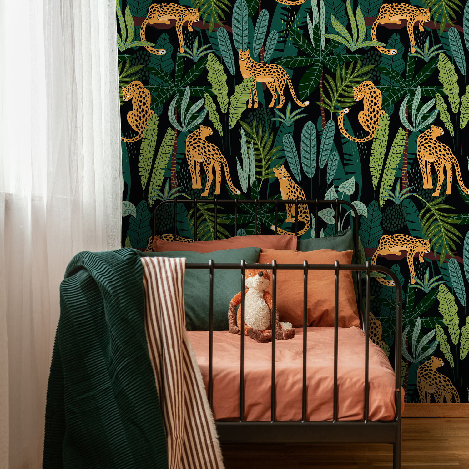 Papel tapiz autoadhesivo, papel tapiz removible, decoración del hogar, arte de pared, decoración de habitaciones, papel tapiz de animales tropicales - C316