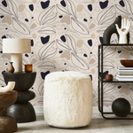 Wallpaper Peel and Stick Wallpaper Removable Wallpaper Home Decor Wall Art Wall Decor Room Decor / Neutral Boho Leaves Wallpaper - C324 - ONDECOR.COM