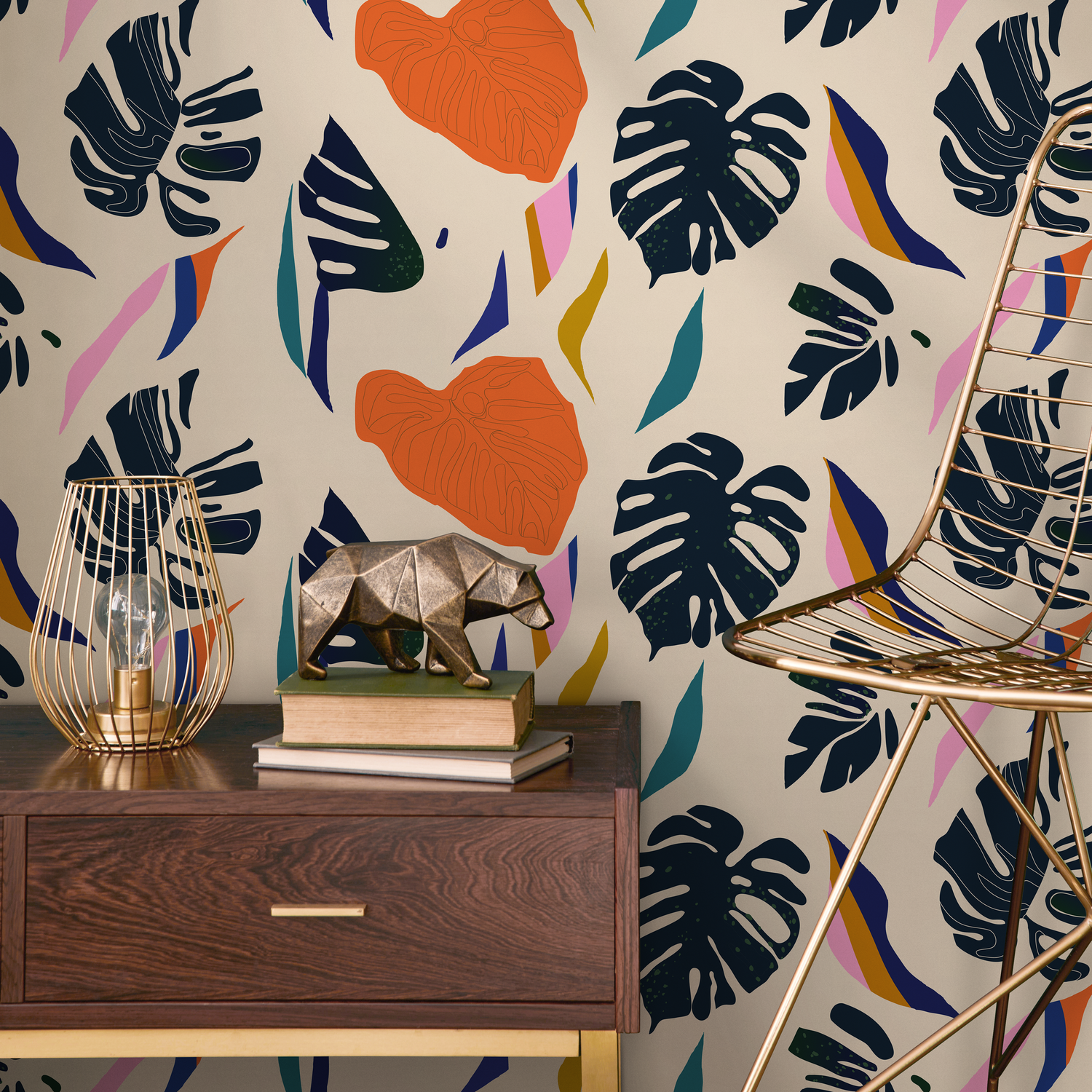 Wallpaper Peel and Stick Wallpaper Removable Wallpaper Home Decor Wall Art Wall Decor Room Decor / Boho Wallpaper - C332