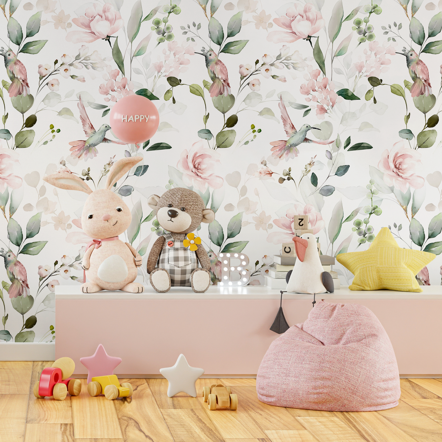Papel pintado autoadhesivo, papel pintado extraíble, decoración del hogar, arte de pared, decoración de habitaciones, papel pintado de animales con acuarela - C353
