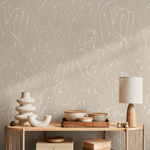 Wallpaper Peel and Stick Wallpaper Removable Wallpaper Home Decor Wall Art Wall Decor Room Decor / Neutral Body Line Art Wallpaper - C354 - ONDECOR.COM