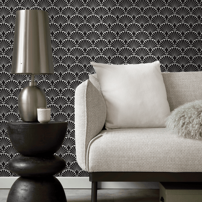 Wallpaper Peel and Stick Wallpaper Removable Wallpaper Home Decor Wall Art Wall Decor Room Decor / Black and White Art Deco Wallpaper - C365