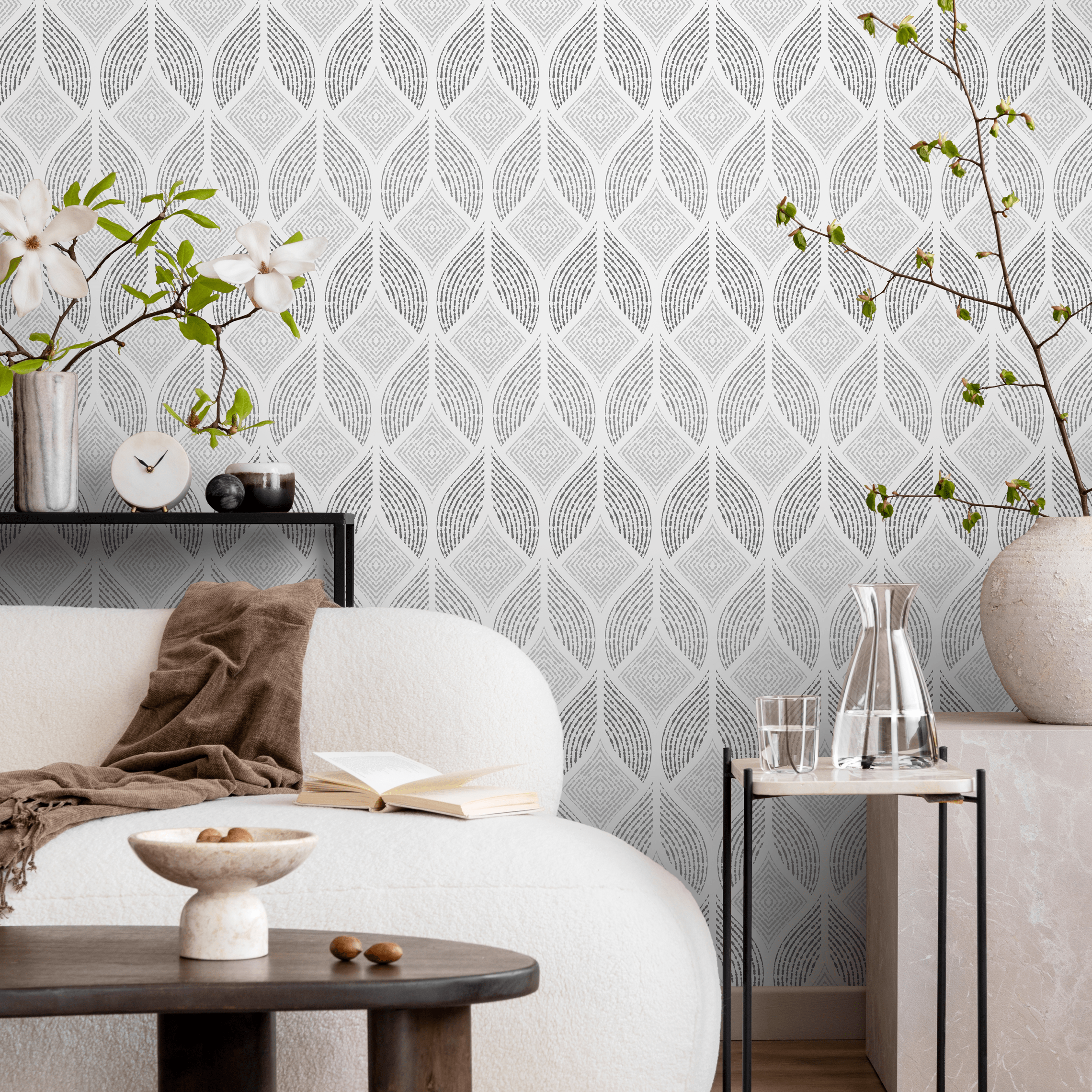 Wallpaper Peel and Stick Wallpaper Removable Wallpaper Home Decor Wall Art Wall Decor Room Decor / Gray Abstract Geometric Wallpaper - C370 - ONDECOR.COM