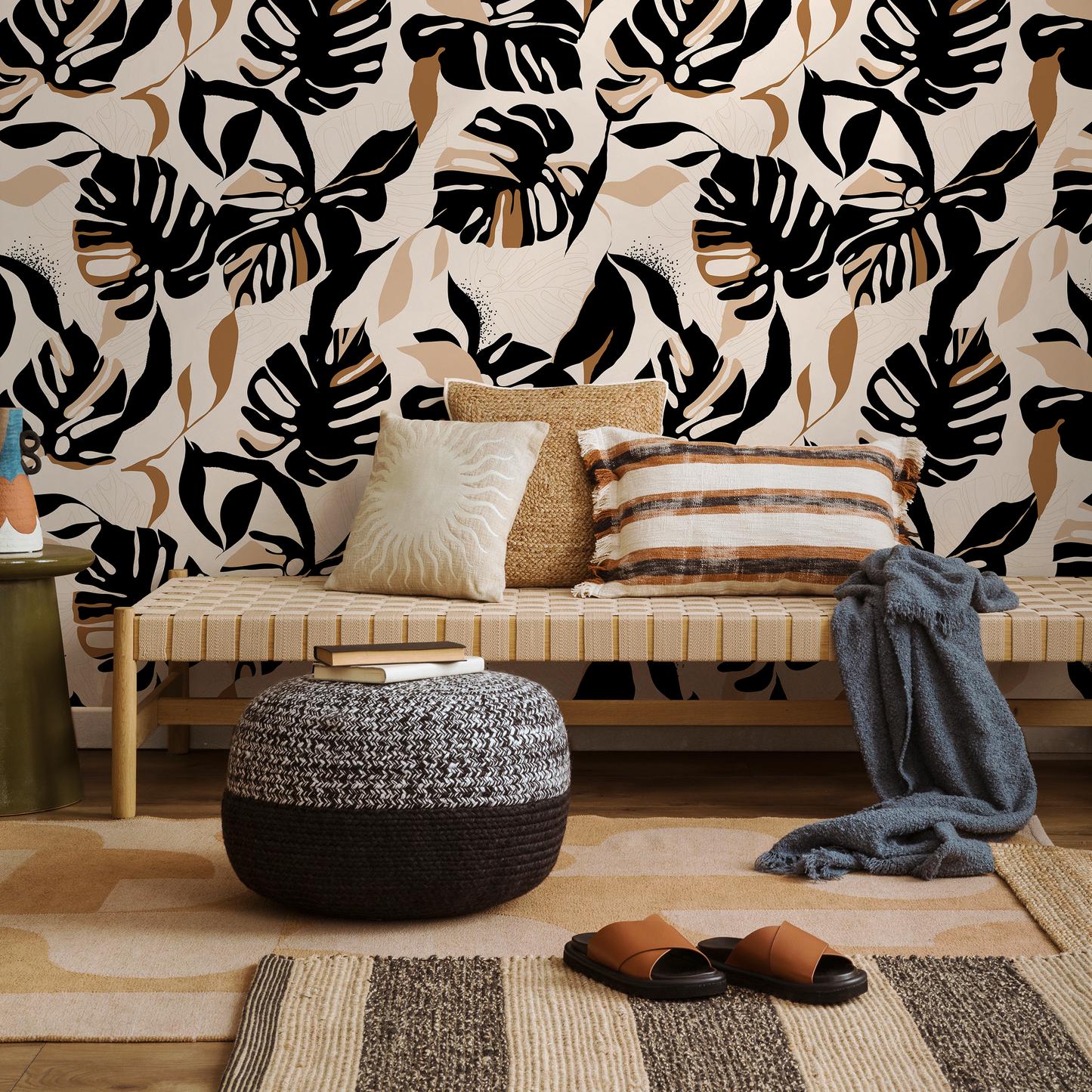 Wallpaper Peel and Stick Wallpaper Removable Wallpaper Home Decor Wall Art Wall Decor Room Decor / Tropical Boho Wallpaper - C397