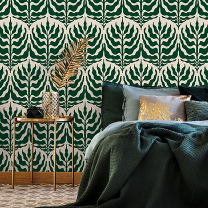 Wallpaper Peel and Stick Wallpaper Removable Wallpaper Home Decor Wall Art Wall Decor Room Decor / Abstract Green Leaves Wallpaper - C411