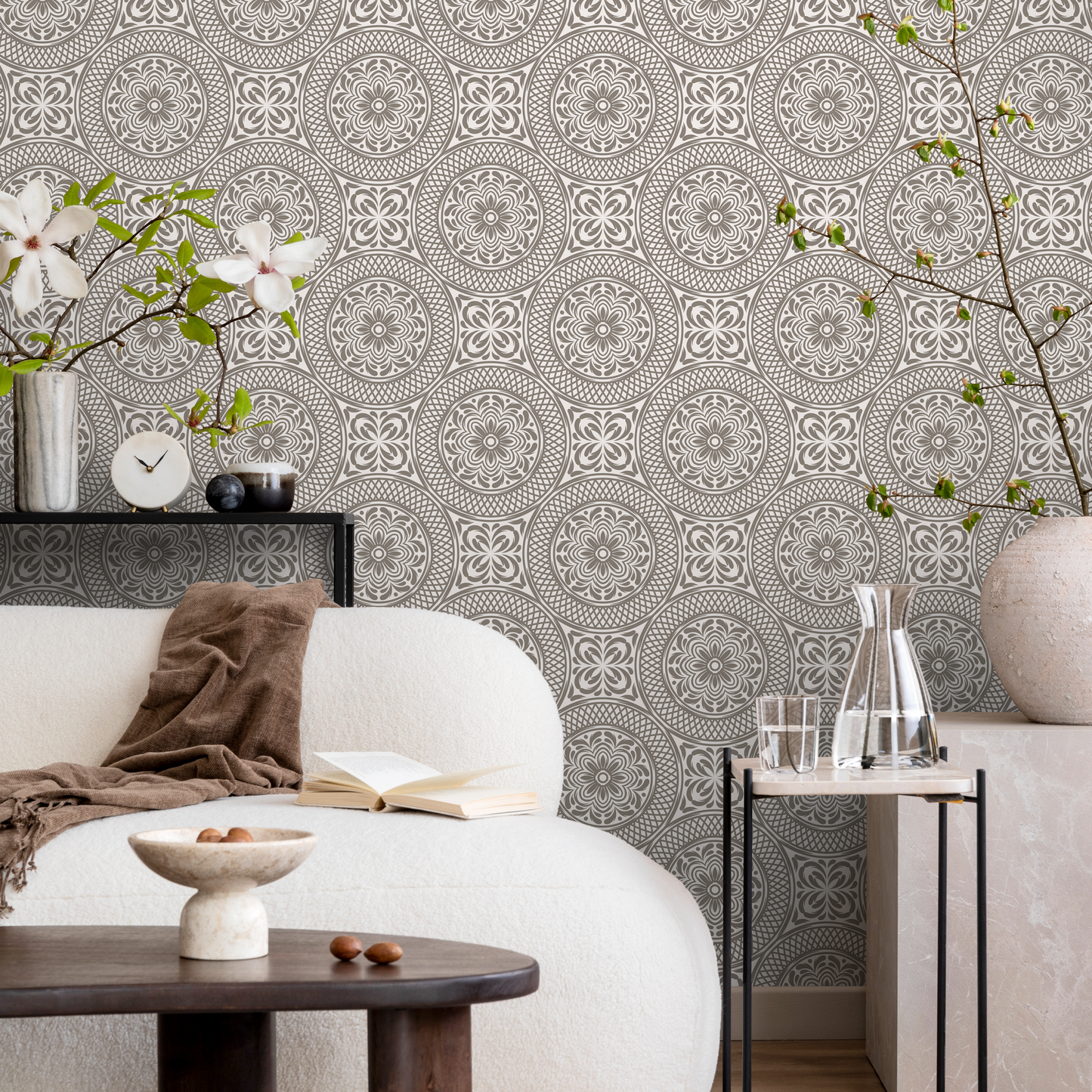 Wallpaper Peel and Stick Wallpaper Removable Wallpaper Home Decor Wall Art Wall Decor Room Decor / Beige Arabic Wallpaper - C427