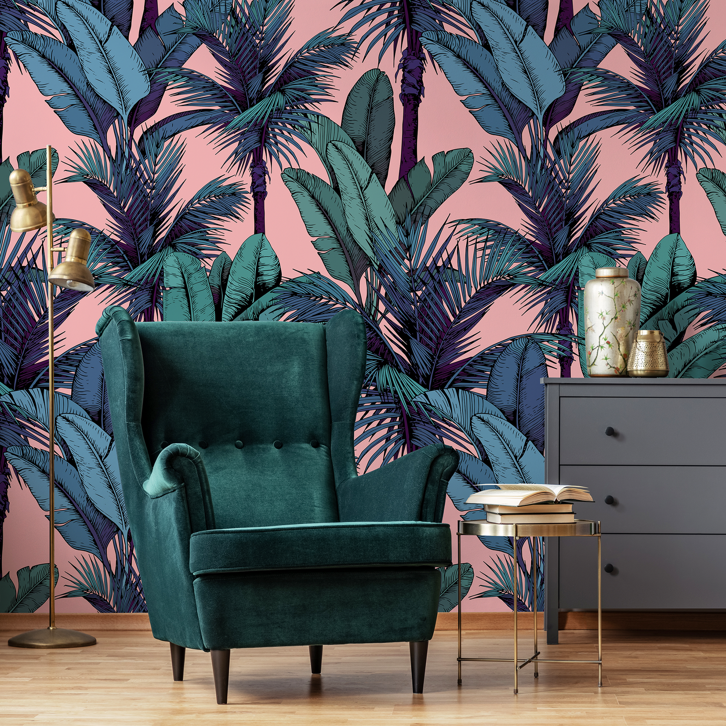 Wallpaper Peel and Stick Wallpaper Removable Wallpaper Home Decor Wall Art Wall Decor Room Decor / Tropical Banana Leaves Wallpaper - C442