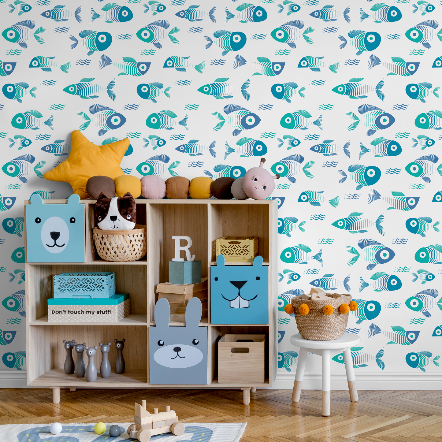 Wallpaper Peel and Stick Wallpaper Removable Wallpaper Home Decor Wall Art Wall Decor Room Decor / Cute Fish Wallpaper - C467