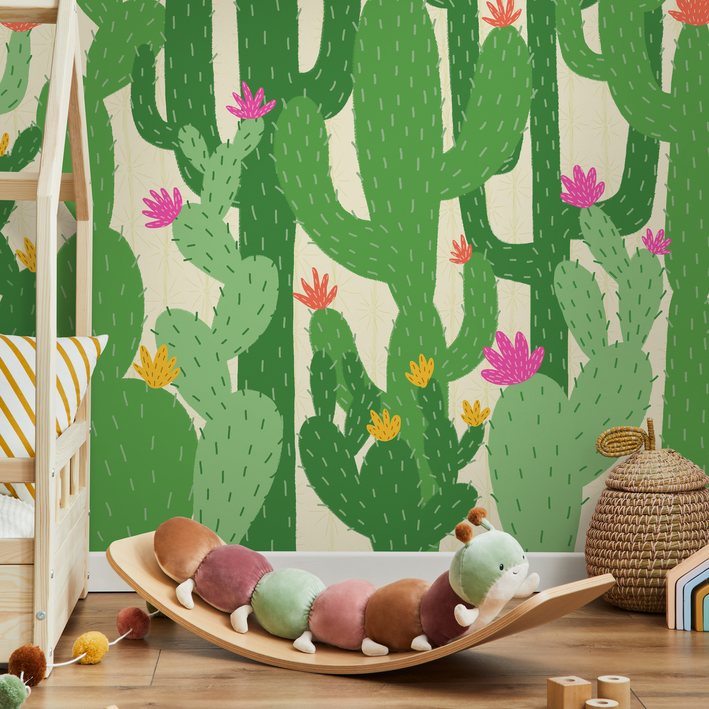 Wallpaper Peel and Stick Wallpaper Removable Wallpaper Home Decor Wall Art Wall Decor Room Decor / Kids Floral Cactus Wallpaper - C477