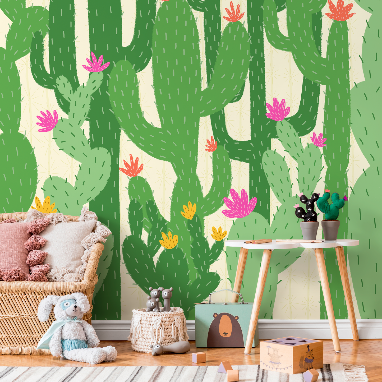 Wallpaper Peel and Stick Wallpaper Removable Wallpaper Home Decor Wall Art Wall Decor Room Decor / Kids Floral Cactus Wallpaper - C477