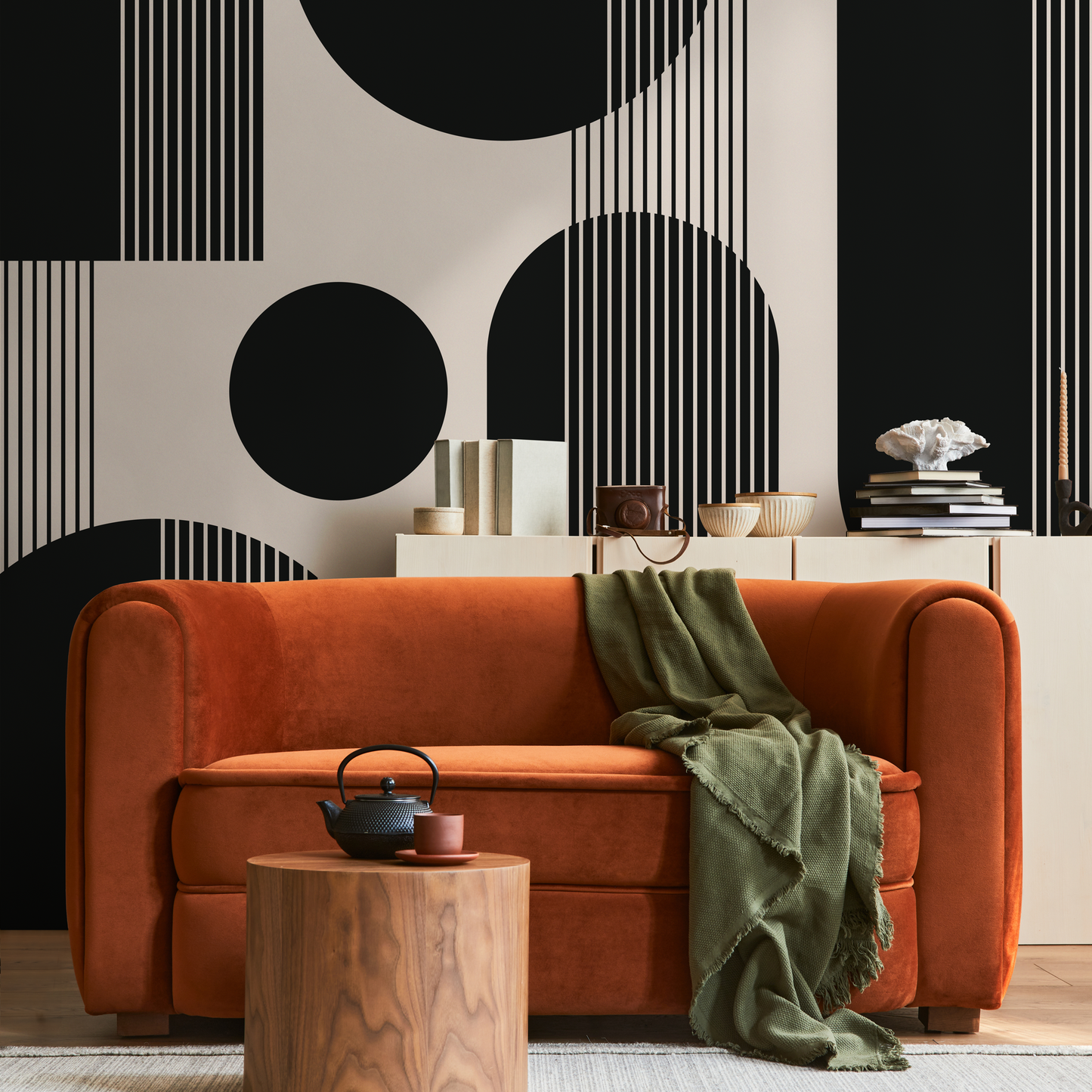 Wallpaper Peel and Stick Wallpaper Removable Wallpaper Home Decor Wall Art Wall Decor Room Decor /  Black Geometric Wallpaper - AS2-C481